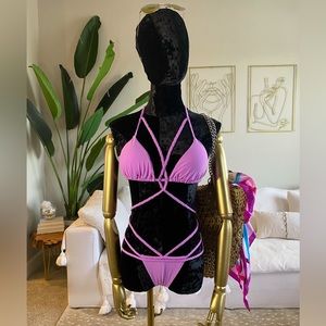 Strappy Lilac Brazilian Bikini